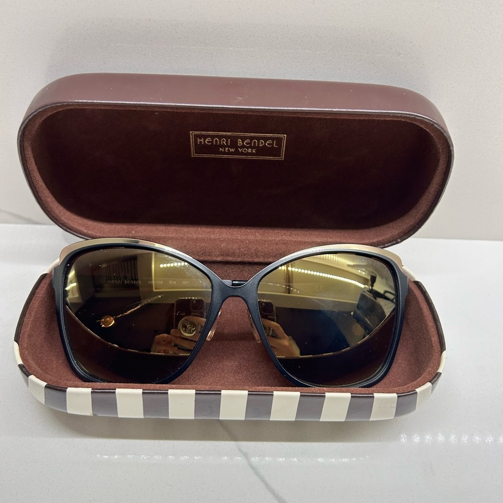 Henri Bendel Black and Gold Sunglasses